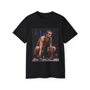 Black Graphic Tee with Athlete Design